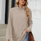 Ribbed Mock Neck Long Sleeve T-Shirt