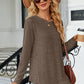 Decorative Button Round Neck T-Shirt