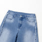 Raw Hem Wide Leg Jeans