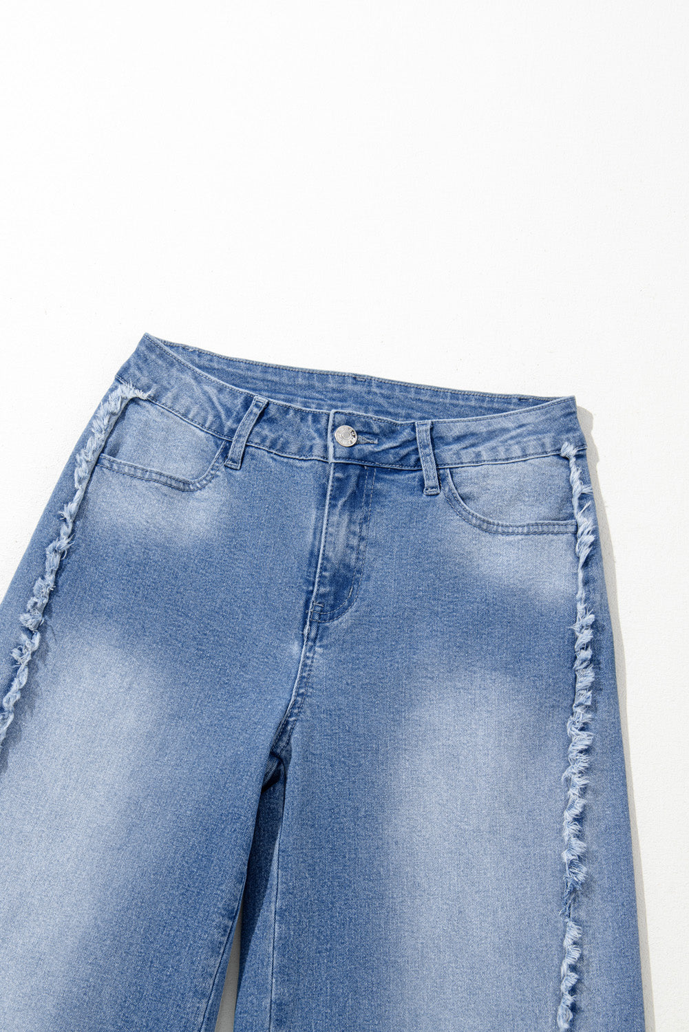 Raw Hem Wide Leg Jeans