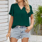 V-Neck Flutter Sleeve Blouse