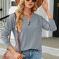 Decorative Button V-Neck Long Sleeve T-Shirt