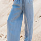 Drawstring Wide Leg Jeans