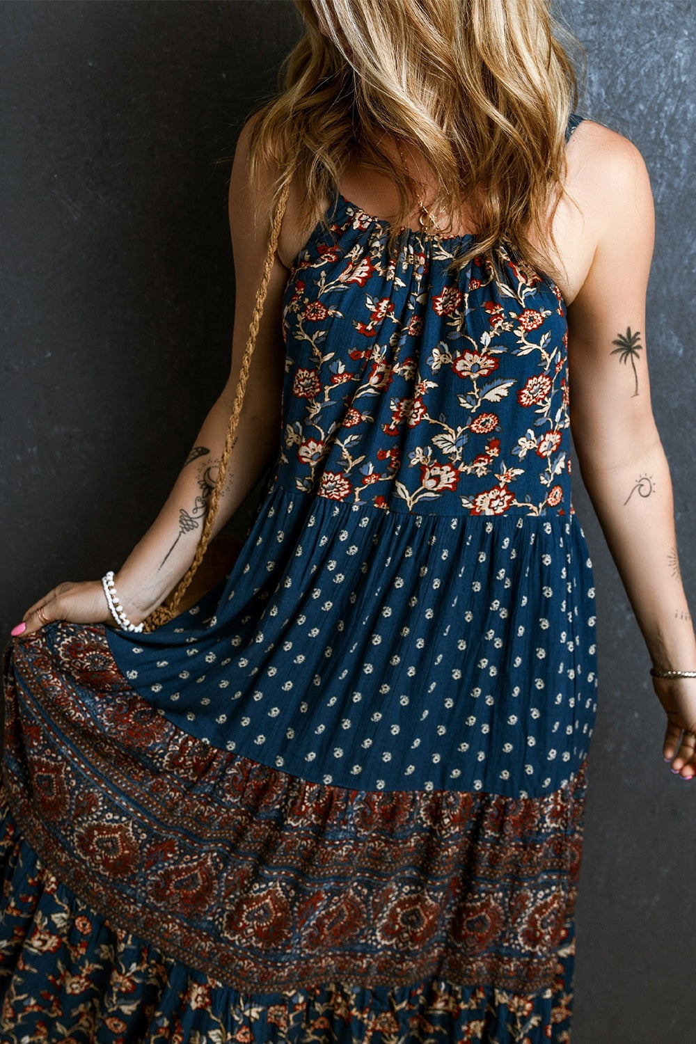 Printed Scoop Neck Cami Dress