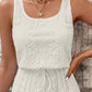 Eyelet Drawstring Round Neck Sleeveless Dress