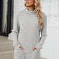 Ribbed Mock Neck Long Sleeve T-Shirt