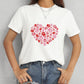 Heart Round Neck Short Sleeve T-Shirt