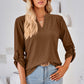 Notched Roll-Tab Sleeve T-Shirt