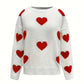 Valentine’s Day Heart Round Neck Long Sleeve Sweater