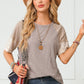 Color Block Round Neck Half Sleeve Top