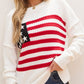 US Flag Side Slit Drop Shoulder Sweater