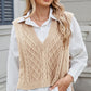 Cable-Knit V-Neck Sweater Vest