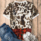 Graphic Leopard Round Neck Short Sleeve T-Shirt