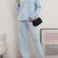 Mock Neck Long Sleeve Top and Pants Sweater Set