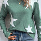 Star Round Neck Dropped Shoulder Sweater