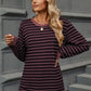 Striped Round Neck Long Sleeve T-Shirt