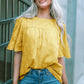 Round Neck Puff Sleeve Blouse