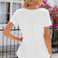 Eyelet Quarter Button Short Sleeve T-Shirt