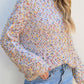 Confetti Round Neck Long Sleeve Sweater