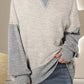 Contrast Round Neck Long Sleeve Sweatshirt