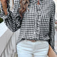 Frill Ruffled Plaid Long Sleeve Shirt