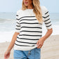 Round Neck Half Sleeve Knit Top