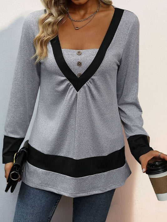 Contrast Long Sleeve T-Shirt