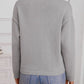 Pocketed Notched Long Sleeve Knit Top