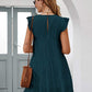 Ruffled Round Neck Cap Sleeve Mini Dress