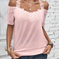 Full Size Lace Detail Short Sleeve T-Shirt