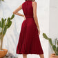 Swiss Dot Tie Neck Sleeveless Dress