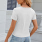 Eyelet Ruched Round Neck Short Sleeve T-Shirt