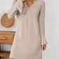 Notched Flare Sleeve Mini Dress