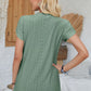 Decorative Button Eyelet V-Neck Short Sleeve T-Shirt