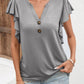 Notched Cap Sleeve T-Shirt