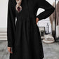 Ruched Button Up Long Sleeve Dress