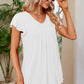 Ruched V-Neck Short Sleeve T-Shirt