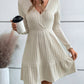 Ruffle Hem Surplice Long Sleeve Dress