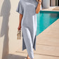 Slit Round Neck Half Sleeve Tee Dress