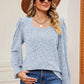 Square Neck Flounce Sleeve T-Shirt