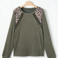 Leopard Round Neck Long Sleeve T-Shirt