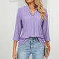 Eyelet Three-Quarter Sleeve Blouse