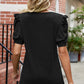 Round Neck Ruffle Trim Short Sleeve T-Shirt
