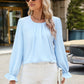 Round Neck Flounce Sleeve Top