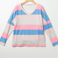 Color Block V-Neck Long Sleeve T-Shirt