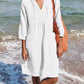 Full Size Tied Three-Quarter Sleeve Mini Dress