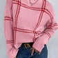 Contrast Round Neck Long Sleeve Sweater