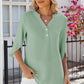 Notched Half Button T-Shirt