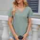 Eyelet Surplice Short Sleeve T-Shirt