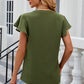 Notched Cap Sleeve T-Shirt